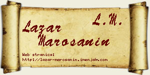 Lazar Marošanin vizit kartica